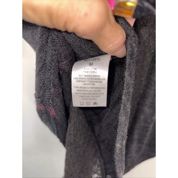 Miss Me Women's Mix Match Quartersleeve Top, Burgundy/Multi, Med - Picture 13 of 14